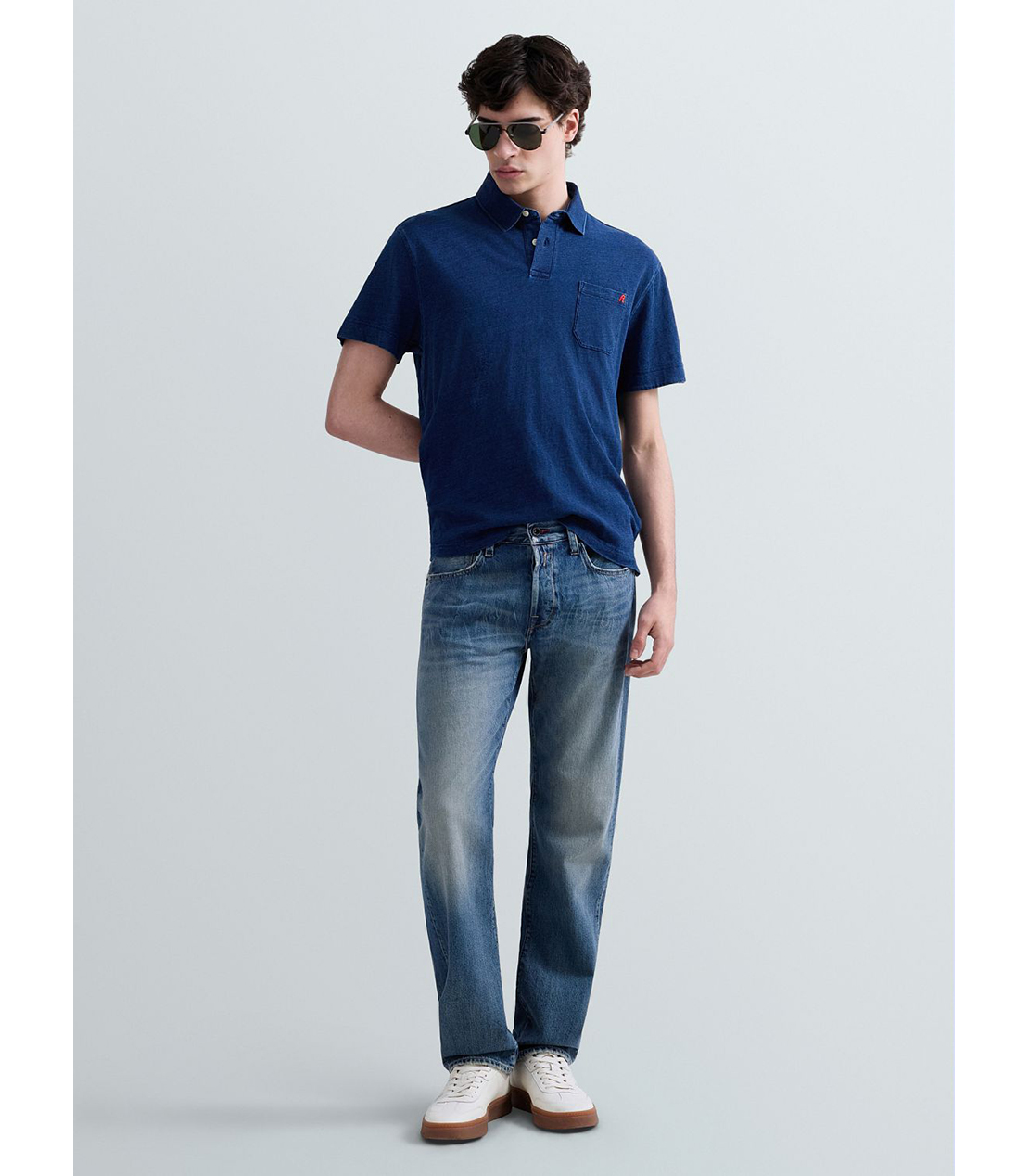 デニムウォッシュポロシャツ 詳細画像 インディゴ 2